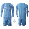 Maglia da Calcio a Maniche Lunghe Manchester City Casa 2021-22 per Bambino